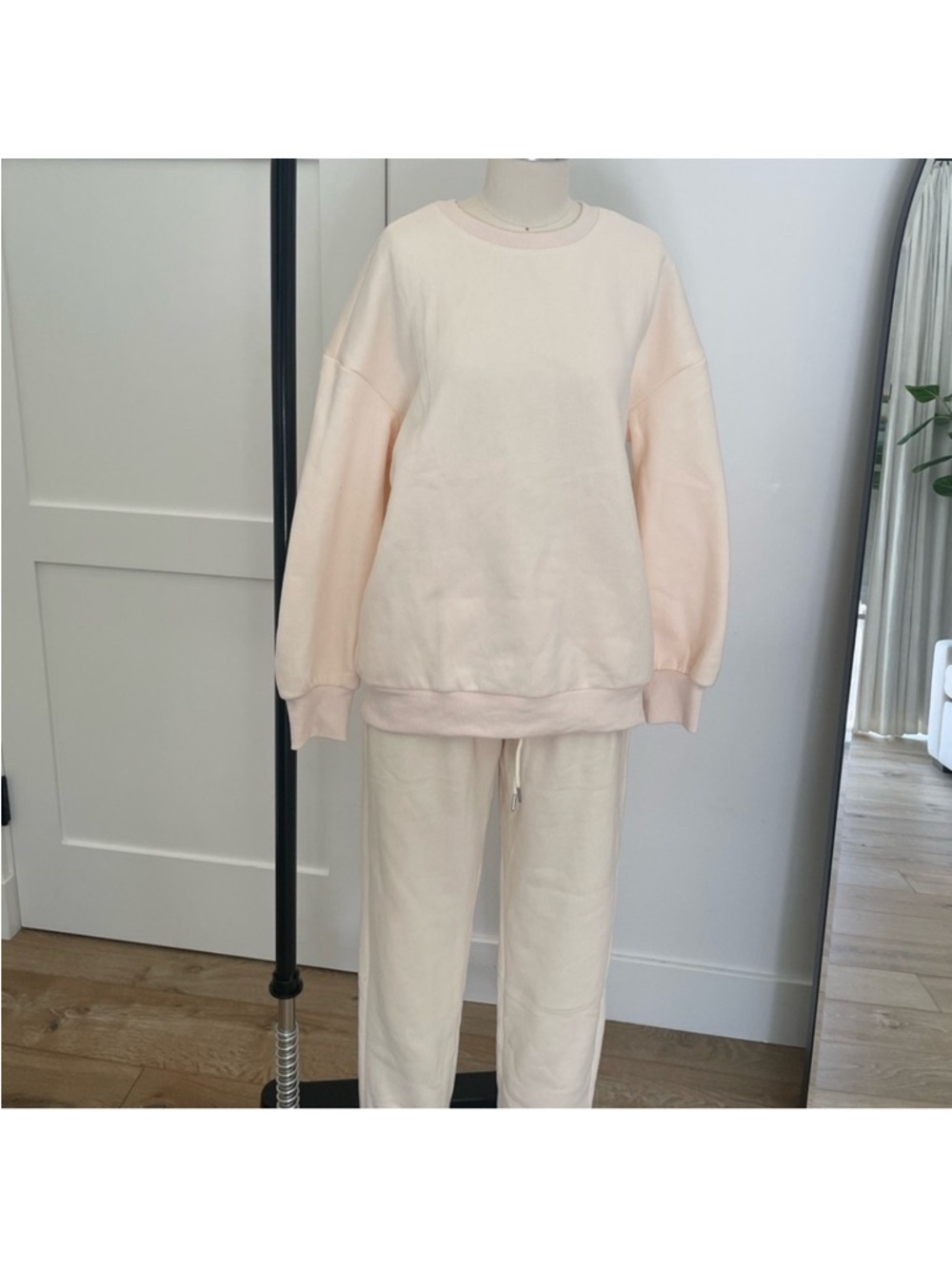 Soft Cream Loungewear Pajama Set - Cozy Long Sleeve Top & Pants